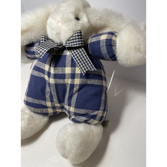 Bunnies By The Bay Reg# PA3261 Limited EDITION White Blue Plaid Large 12 In Bow - Picture 3 of 8